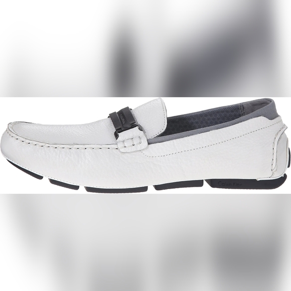Calvin Klein Maxim Tumbled Leather Slip-on Loafer White 10.5 US - Picture 2 of 7